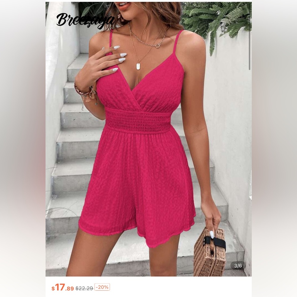 Vibrant Pink Sleeveless Romper